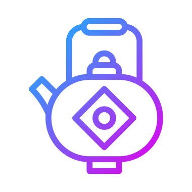 teapot icon gradient purple style chinese new year illustration vector perfect. Icon sign from modern collection for web. Nice design perfect.