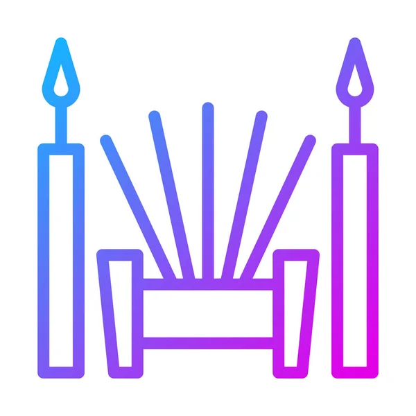 Incense Icon Gradient Purple Style Chinese New Year Illustration Vector — 스톡 벡터