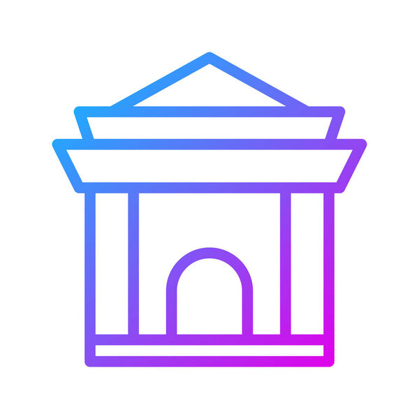 арка икона градиент фиолетовый стиль китайский новый год иллюстрации вектор идеально. Знак иконы из современной коллекции для интернета. Идеальный дизайн.