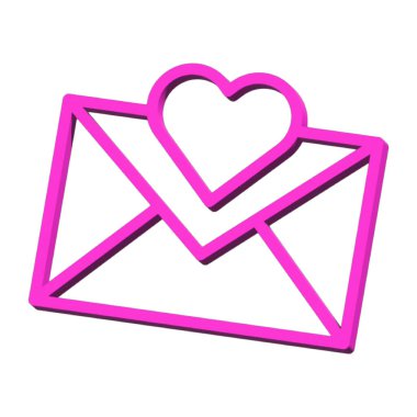 Massage 3D symbol valentine isolated on white background Photo illustration element sign from modern collection 3D style nice design perfect