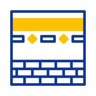 kaaba icon duotone blue yellow style ramadan illustration vector element and symbol perfect. Icon sign from modern collection for web.