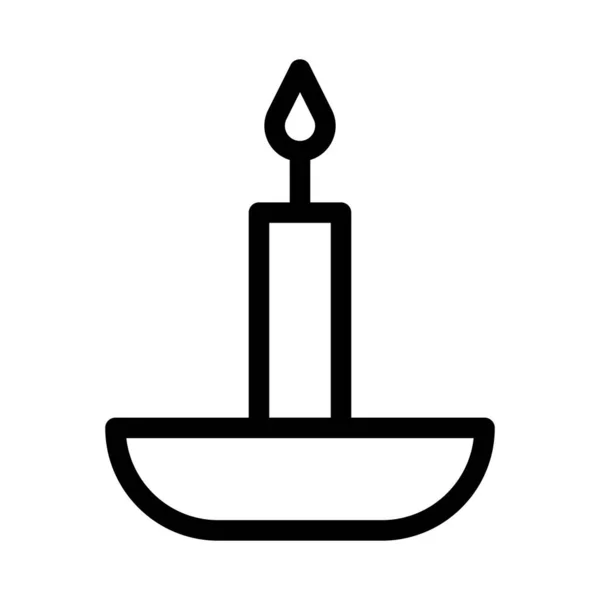 Candle Icon Outline Style Ramadan Illustration Vector Element Symbol Perfect — ストックベクタ