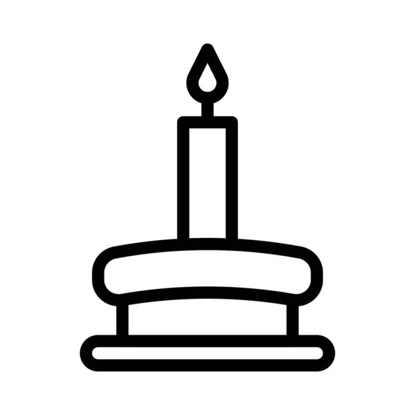 Свеча Иконка Контура Стиль Рамадан Иллюстрации Векторный Элемент Символ Идеально — стоковый вектор