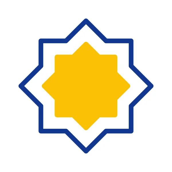 Иконка Украшения Duotone Синий Желтый Стиль Рамадан Иллюстрации Векторный Элемент — стоковый вектор