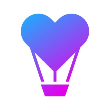 air balloon icon solid gradient style valentine illustration vector element and symbol perfect. Icon sign from modern collection for web.