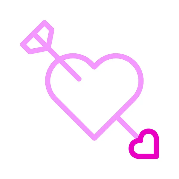 Сердце Икона Дуоколор Розовый Стиль Валентинка Иллюстрации Векторный Элемент Символ — стоковый вектор