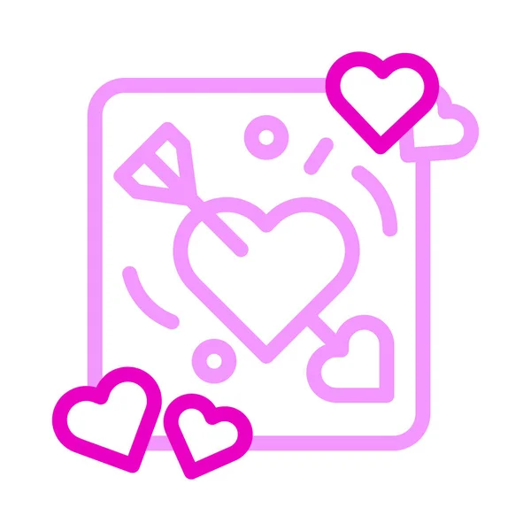 Heart Icon Duocolor Pink Style Valentine Illustration Vector Element Symbol — Vettoriale Stock