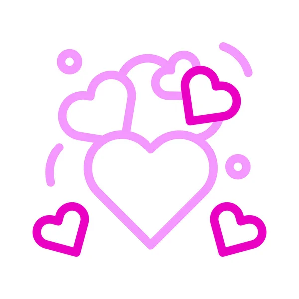Ícone Coração Estilo Rosa Duocolor Valentim Elemento Vetor Ilustração Símbolo — Vetor de Stock