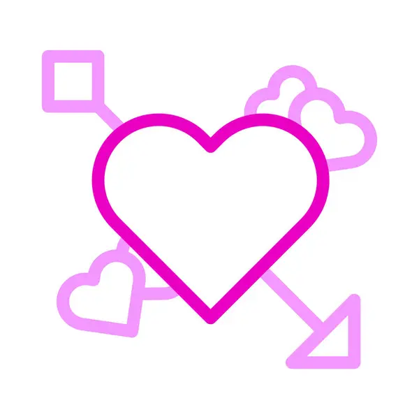 Heart Icon Duocolor Pink Style Valentine Illustration Vector Element Symbol — Stock Vector
