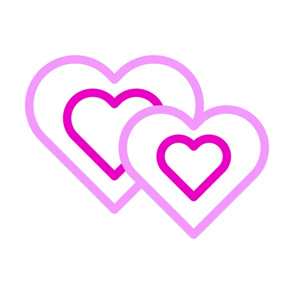 Serce Ikona Duocolor Różowy Styl Walentynki Ilustracja Wektor Element Symbol — Wektor stockowy