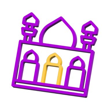 Mosque 3D symbol ramadan isolated on white background Photo illustration element sign from modern collection 3D style nice design perfect