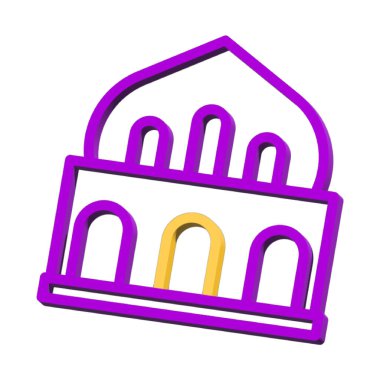 Mosque 3D symbol ramadan isolated on white background Photo illustration element sign from modern collection 3D style nice design perfect
