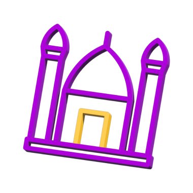 Mosque 3D symbol ramadan isolated on white background Photo illustration element sign from modern collection 3D style nice design perfect