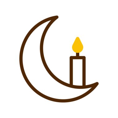 candle icon duotone brown yellow style ramadan illustration vector element and symbol perfect. Icon sign from modern collection for web.