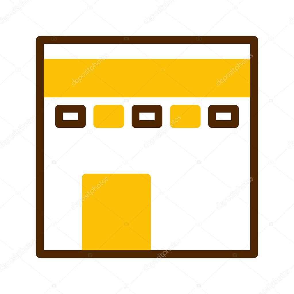 Kaaba icon duotone brown yellow style ramadan illustration vector element and symbol perfect. Icon sign from modern collection for web.