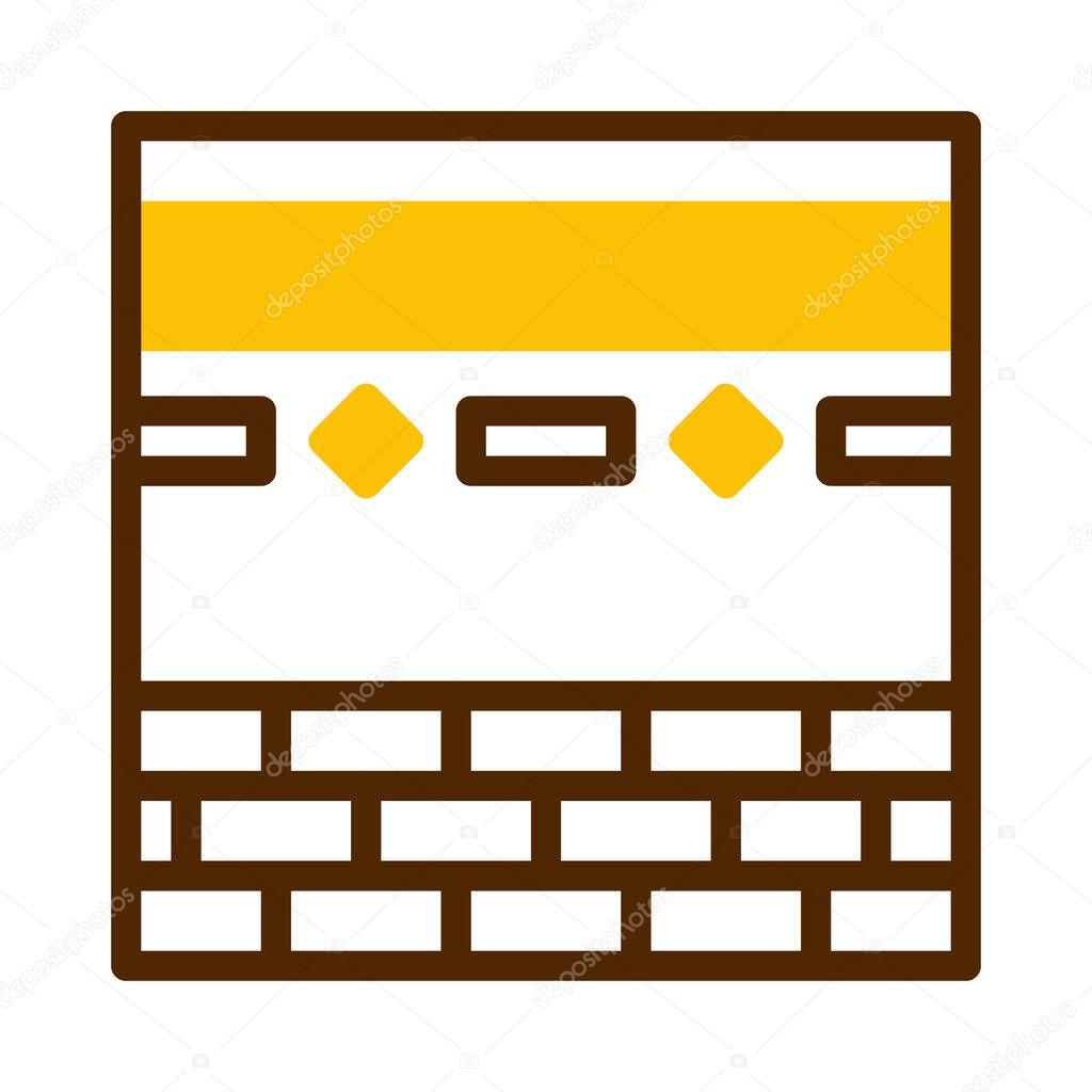 Kaaba icon duotone brown yellow style ramadan illustration vector element and symbol perfect. Icon sign from modern collection for web.