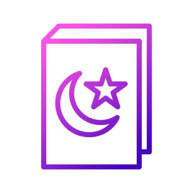 Kuran simgesi mor pembe stil ramazan illüstrasyon vektör elementi ve sembol mükemmel. Web için modern koleksiyon simgesi.