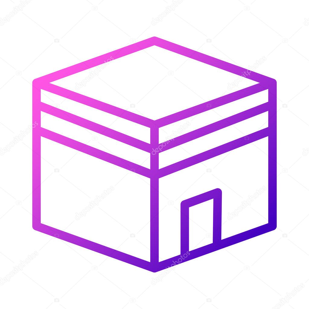 Kaaba icon purple pink style ramadan illustration vector element and symbol perfect. Icon sign from modern collection for web.