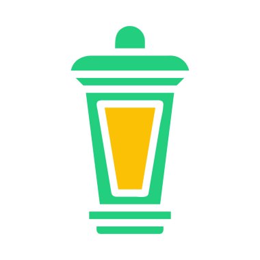 lantern icon solid green yellow style ramadan illustration vector element and symbol perfect. Icon sign from modern collection for web.