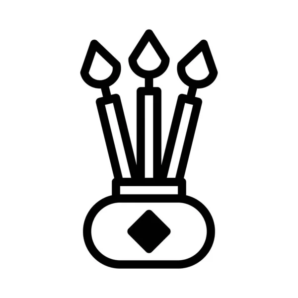 Свічка Значок Дуотуна Чорний Стиль Китайський Новий Рік Ілюстрація Вектор — стоковий вектор
