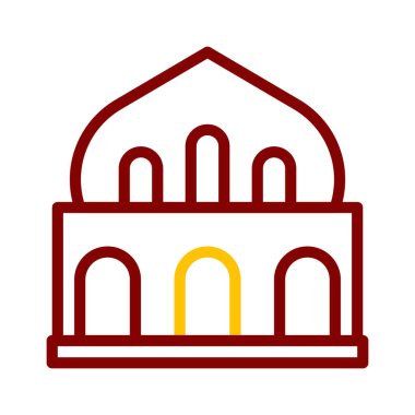 mosque icon duocolor red style ramadan illustration vector element and symbol perfect. Icon sign from modern collection for web.