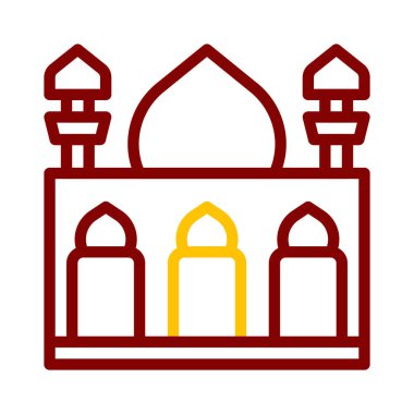 mosque icon duocolor red style ramadan illustration vector element and symbol perfect. Icon sign from modern collection for web.
