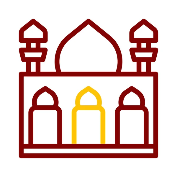 Moschee Symbol Duocolor Rot Stil Ramadan Illustration Vektorelement Und Symbol — Stockvektor
