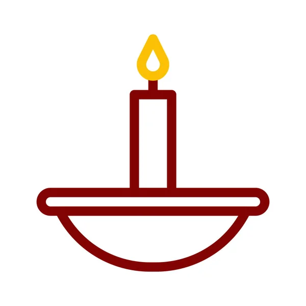 Candle Icon Duocolor Red Style Ramadan Illustration Vector Element Symbol — Stockový vektor