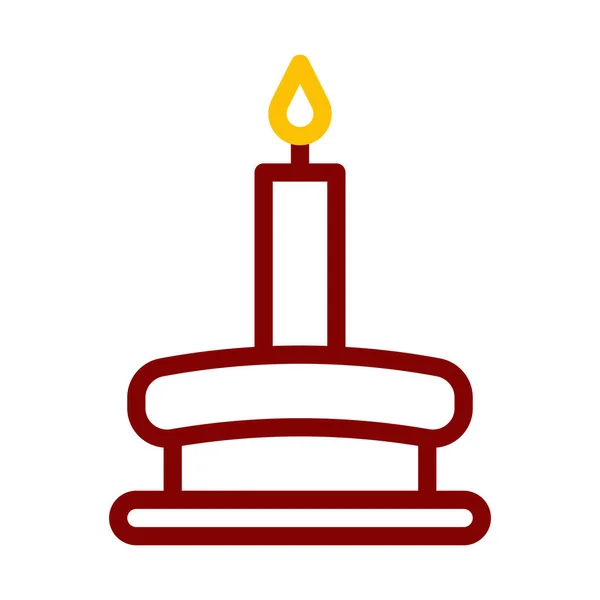 Candle Icon Duocolor Red Style Ramadan Illustration Vector Element Symbol — Stockvektor