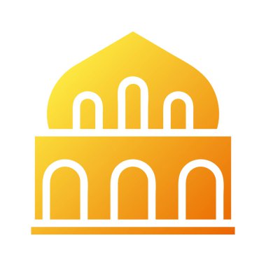 Cami simgesi katı gradyan sarı ramazan illüstrasyon vektör elementi ve sembol mükemmel. Web için modern koleksiyon simgesi.