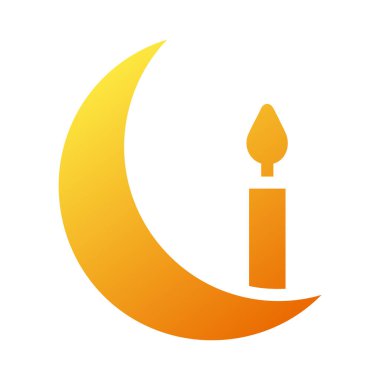 candle icon solid gradient yellow ramadan illustration vector element and symbol perfect. Icon sign from modern collection for web.