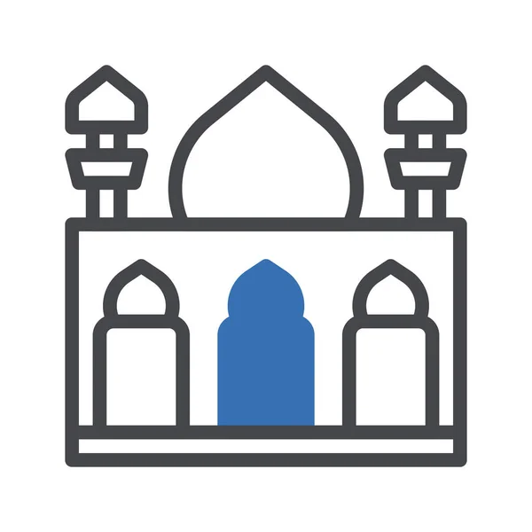Moschee Symbol Duotone Grau Blau Ramadan Illustration Vektorelement Und Symbol — Stockvektor