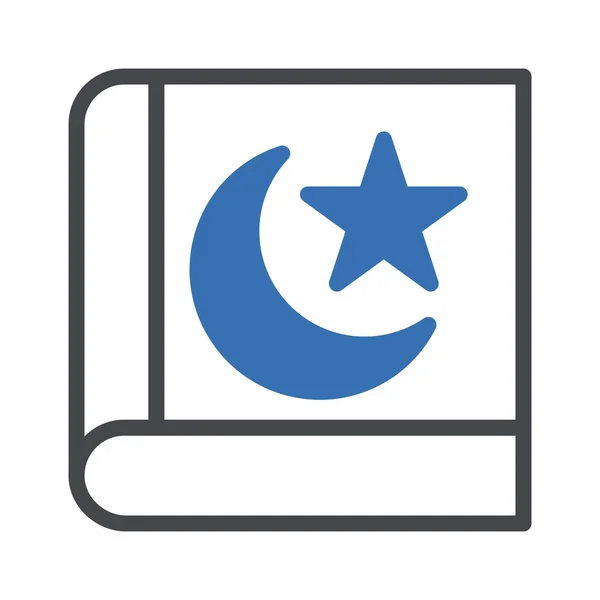 Quran Icône Duotone Gris Bleu Ramadan Illustration Vectoriel Élément Symbole — Image vectorielle