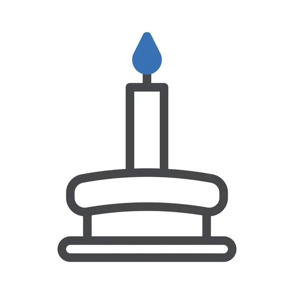 Candle Icon Duotone Grey Blue Ramadan Illustration Vector Element Symbol — Stock vektor
