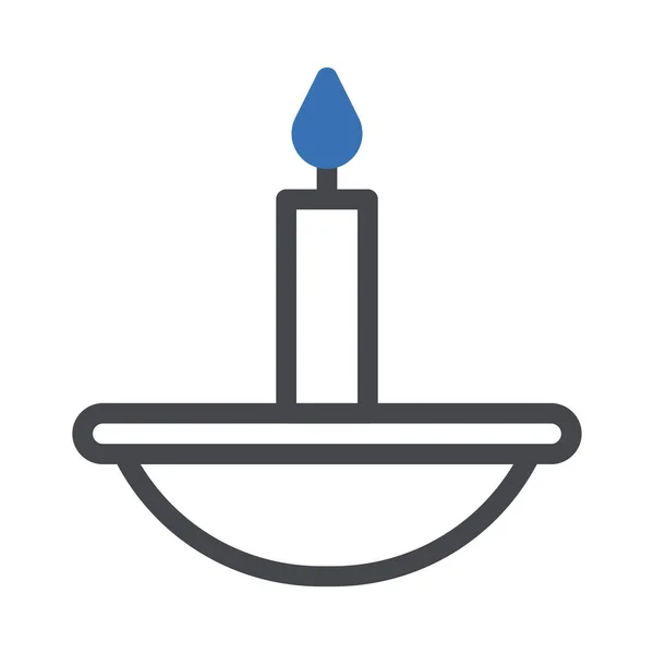 Candle Icon Duotone Grey Blue Ramadan Illustration Vector Element Symbol — ストックベクタ