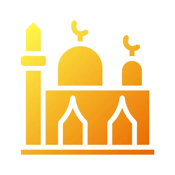 Τέμενος Εικόνα Στερεή Κλίση Κίτρινο Ramadan Εικονογράφηση Διανυσματικό Στοιχείο Και — Διανυσματικό Αρχείο