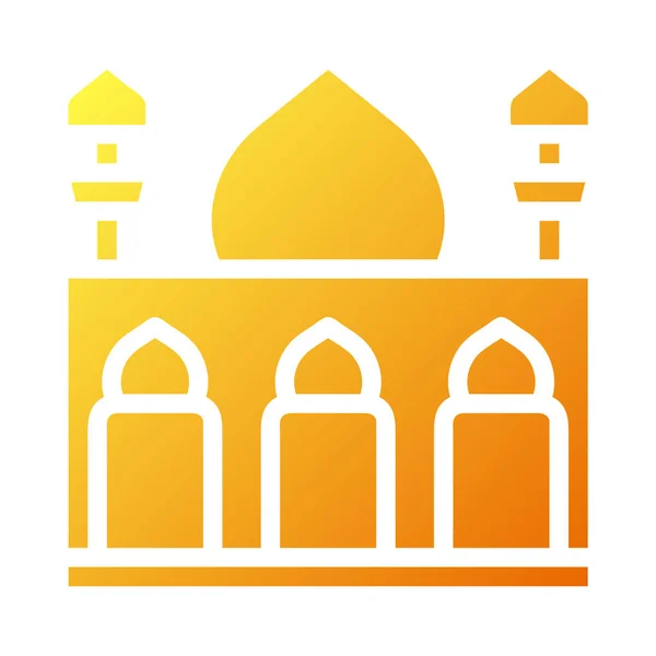 Moschee Symbol Fester Verlauf Gelb Ramadan Illustration Vektorelement Und Symbol — Stockvektor