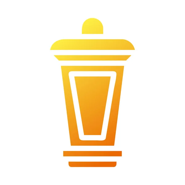 Lantern Icon Solid Gradient Yellow Ramadan Illustration Vector Element Symbol — Stok Vektör