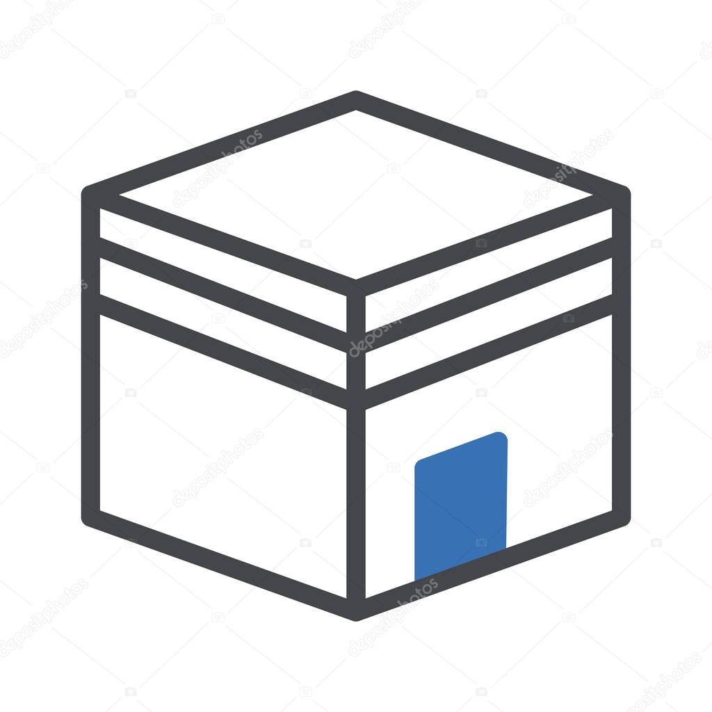 Kaaba icon duotone grey blue ramadan illustration vector element and symbol perfect. Icon sign from modern collection for web.