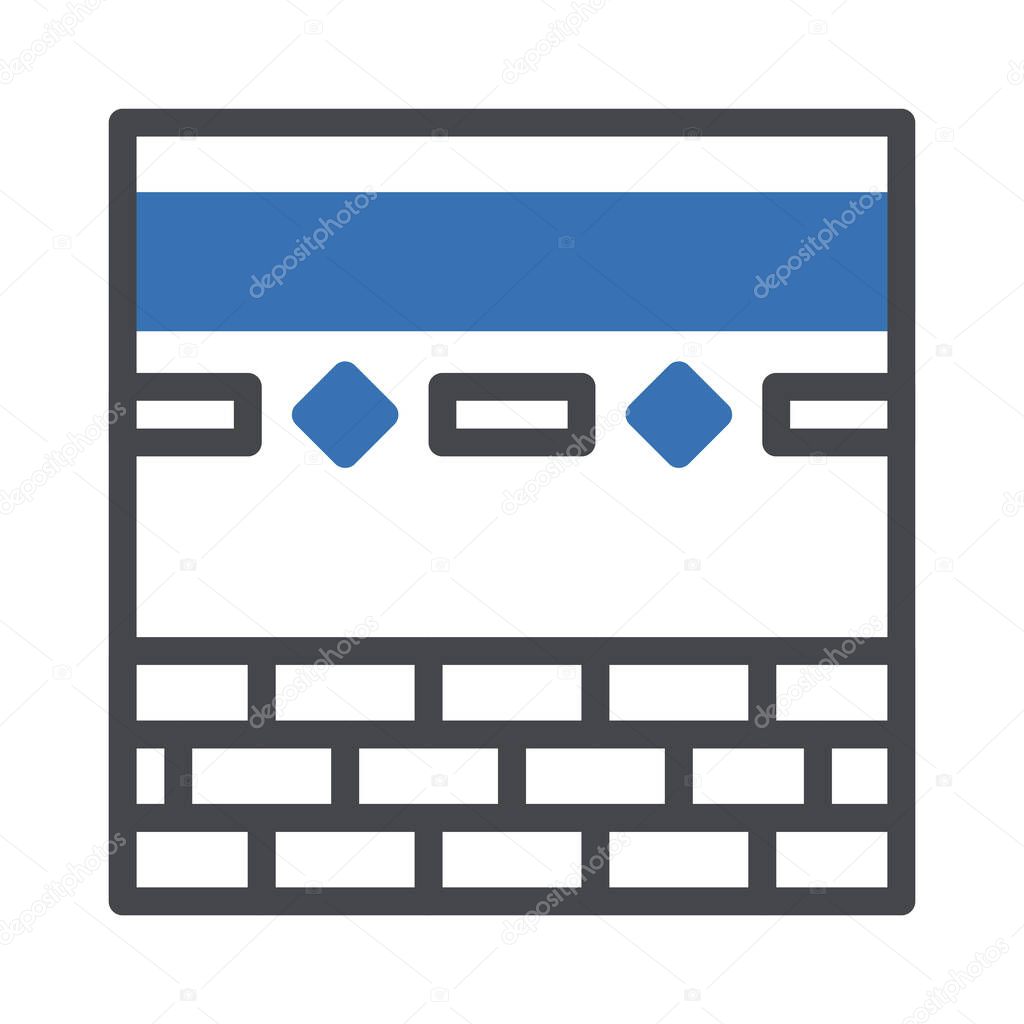 Kaaba icon duotone grey blue ramadan illustration vector element and symbol perfect. Icon sign from modern collection for web.