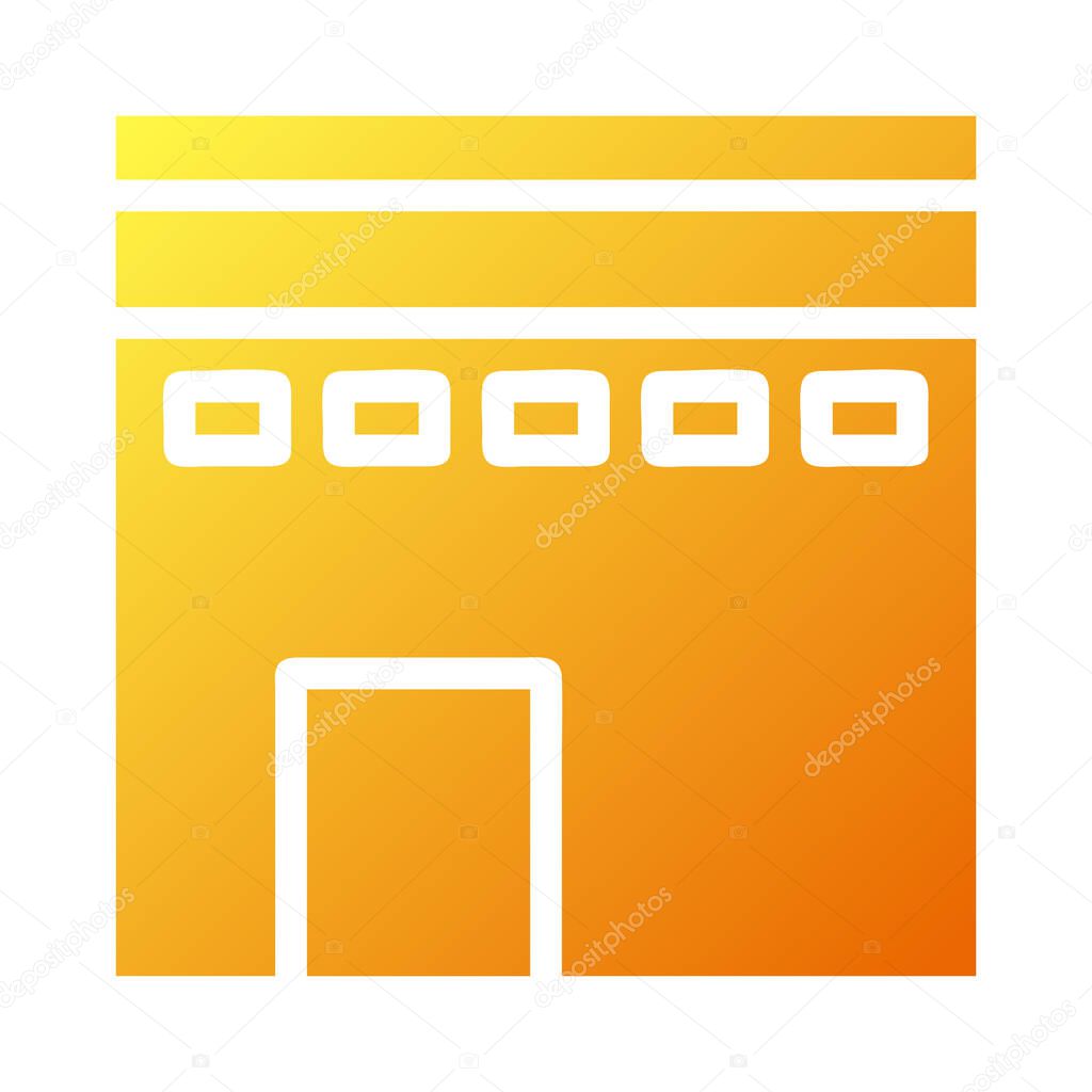 Kaaba icon solid gradient yellow ramadan illustration vector element and symbol perfect. Icon sign from modern collection for web.