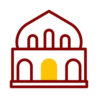 mosque icon duotone red yellow style ramadan illustration vector element and symbol perfect. Icon sign from modern collection for web.