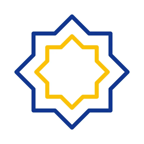 Ícone Decoração Duocolor Azul Amarelo Estilo Ramadan Ilustração Vetor Elemento —  Vetores de Stock