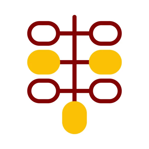 Курма Ладонь Икона Duotone Красный Желтый Стиль Рамадан Иллюстрации Векторный — стоковый вектор
