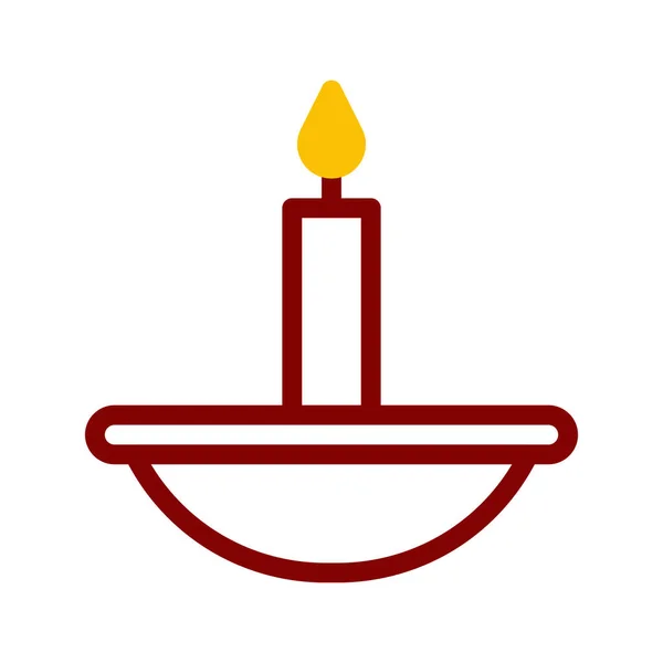 Candle Icon Duotone Red Yellow Style Ramadan Illustration Vector Element — Stockový vektor