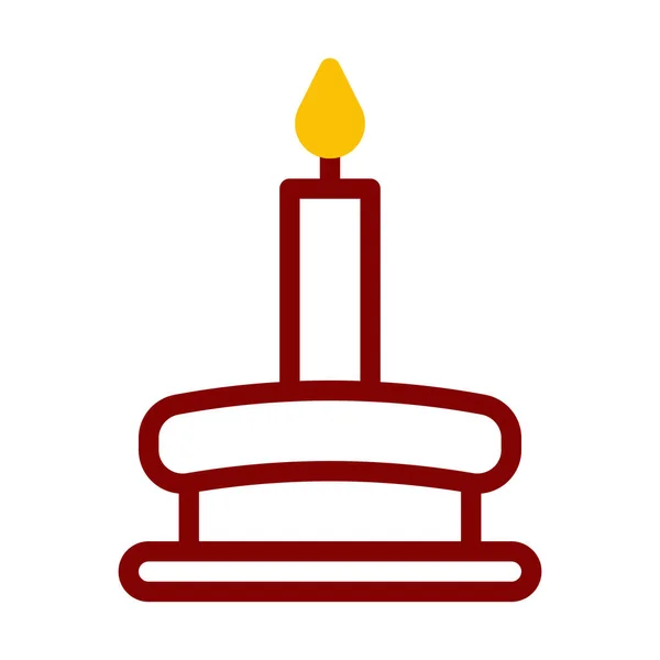 Candle Icon Duotone Red Yellow Style Ramadan Illustration Vector Element — Stock vektor
