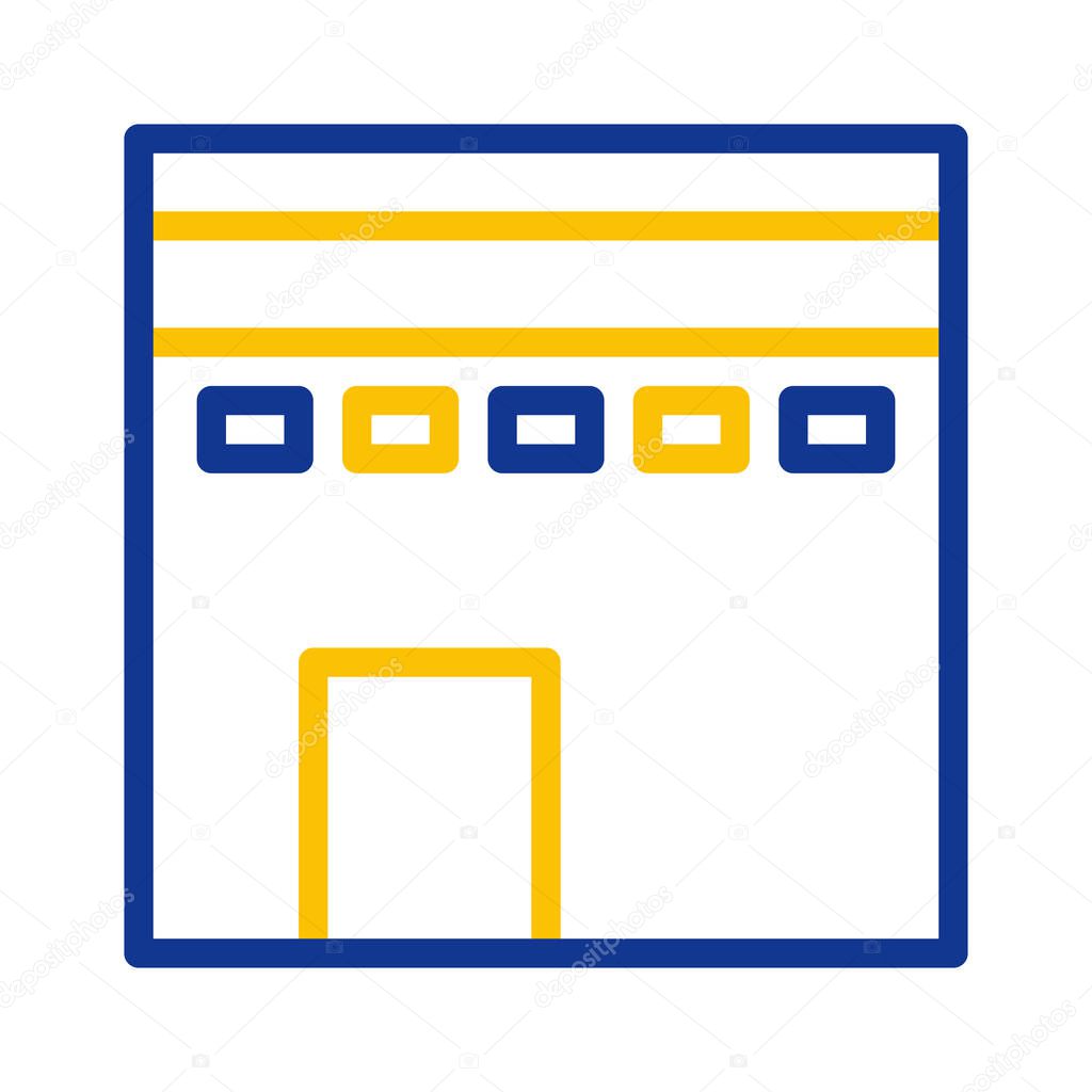 Kaaba icon duocolor blue yellow style ramadan illustration vector element and symbol perfect. Icon sign from modern collection for web.