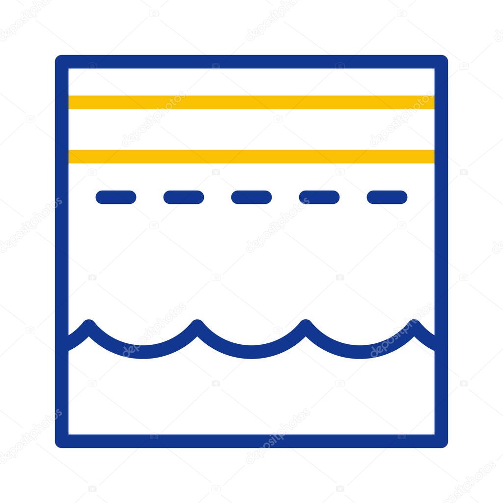 Kaaba icon duocolor blue yellow style ramadan illustration vector element and symbol perfect. Icon sign from modern collection for web.