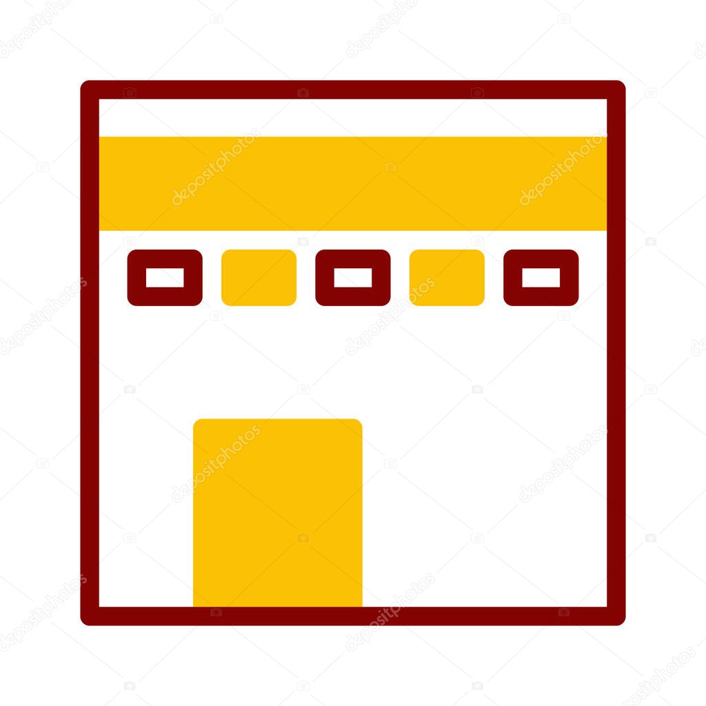 Kaaba icon duotone red yellow style ramadan illustration vector element and symbol perfect. Icon sign from modern collection for web.