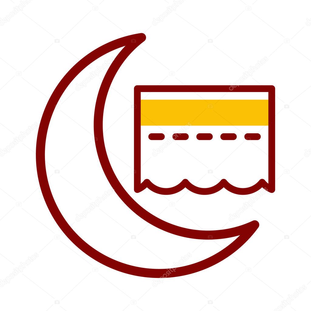 Kaaba icon duotone red yellow style ramadan illustration vector element and symbol perfect. Icon sign from modern collection for web.